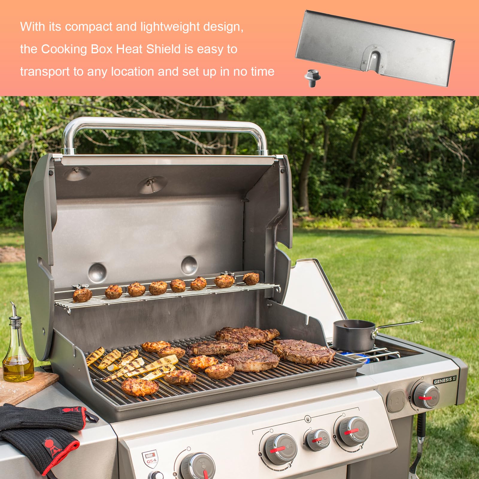 Amazon.com : LEDBarz 62765 Cooking Box Heat Shield Fit for Weber